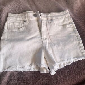 Abound White Frayed Hem Denim Shorts